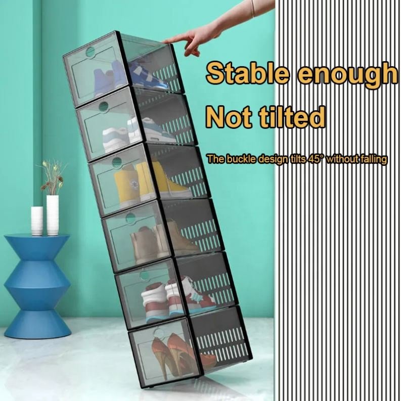 Widened and thickened shoe storage box Moisture dustproof stable not simple transparent Widened and thickened shoe storage box