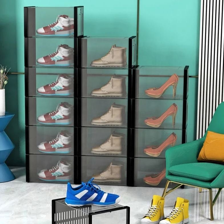 Widened and thickened shoe storage box Moisture dustproof stable not simple transparent Widened and thickened shoe storage box