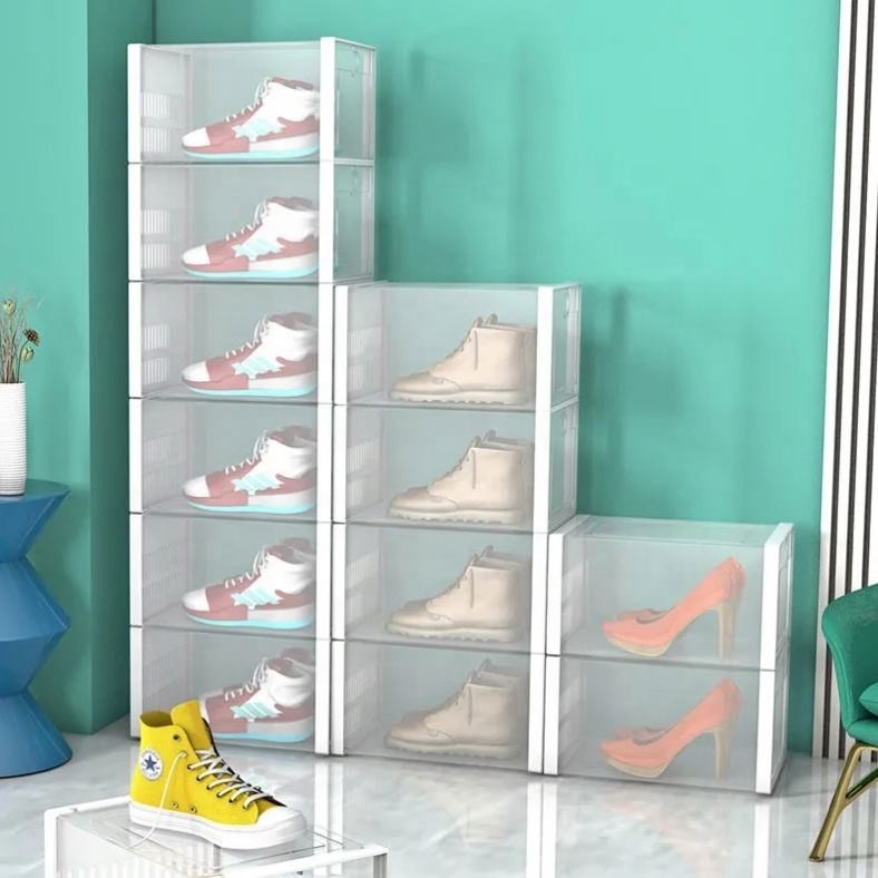 Widened and thickened shoe storage box Moisture dustproof stable not simple transparent Widened and thickened shoe storage box