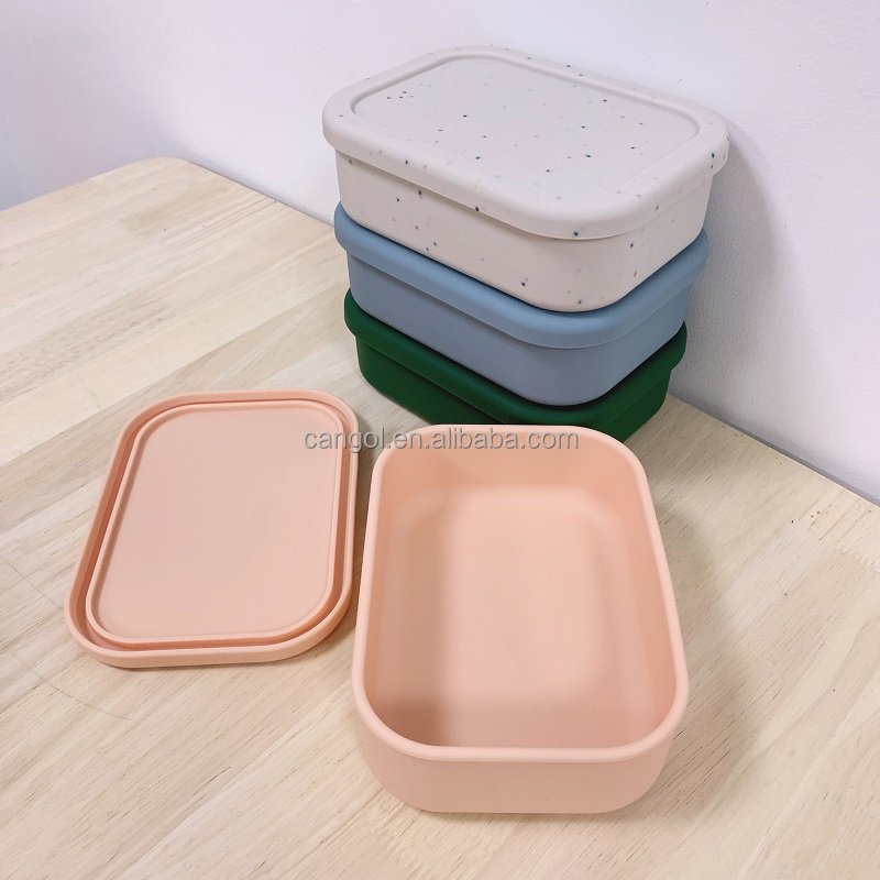 Wholesale Custom Leak-Proof Silicone Bento Box Food Silicone Storage Containers Silicone LunchBox With Lid Sandwich Box