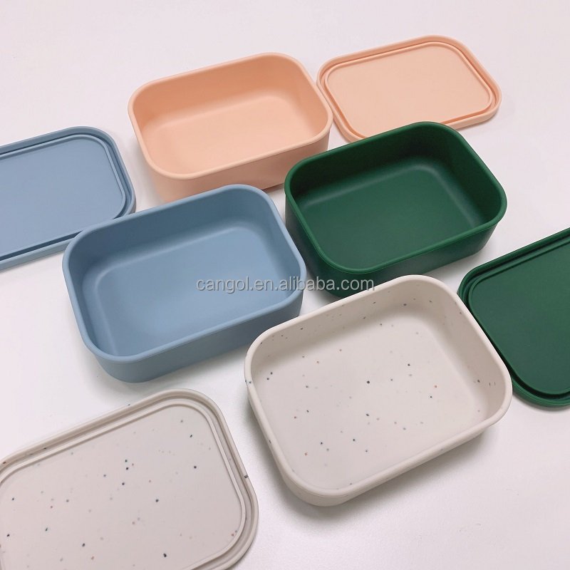 Wholesale Custom Leak-Proof Silicone Bento Box Food Silicone Storage Containers Silicone LunchBox With Lid Sandwich Box