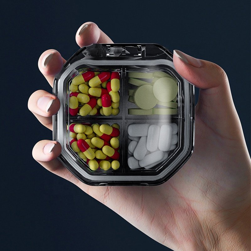 New Product Ideas 2024 Transparent Portable Pill Box Moisture-Proof Clear Storage Box Medicine Organizer Weekly Pill Organizer