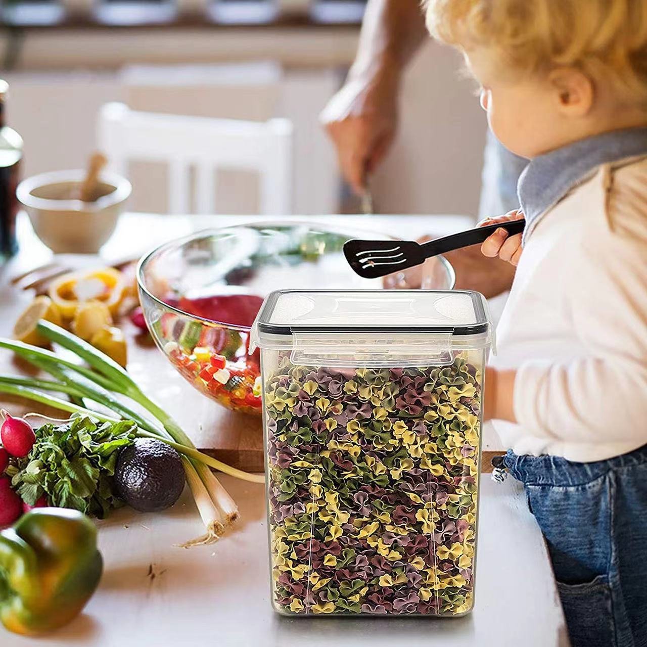 4 Pack 5.2L Airtight Food Storage Containers BPA Free Pantry Organization Kitchen Plastic Containers