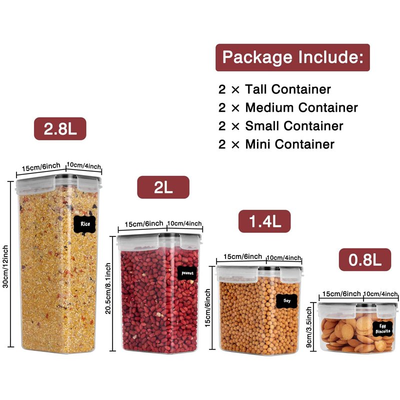 Hot selling kitchen 8pcs set food storage container Storage Boxes & Bins Eco-friendly food container box with lid
