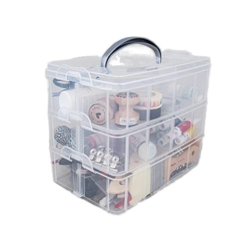 Large three layer portable plastic storage box Detachable storage box for children's toys, organizing box for headgear, tool box