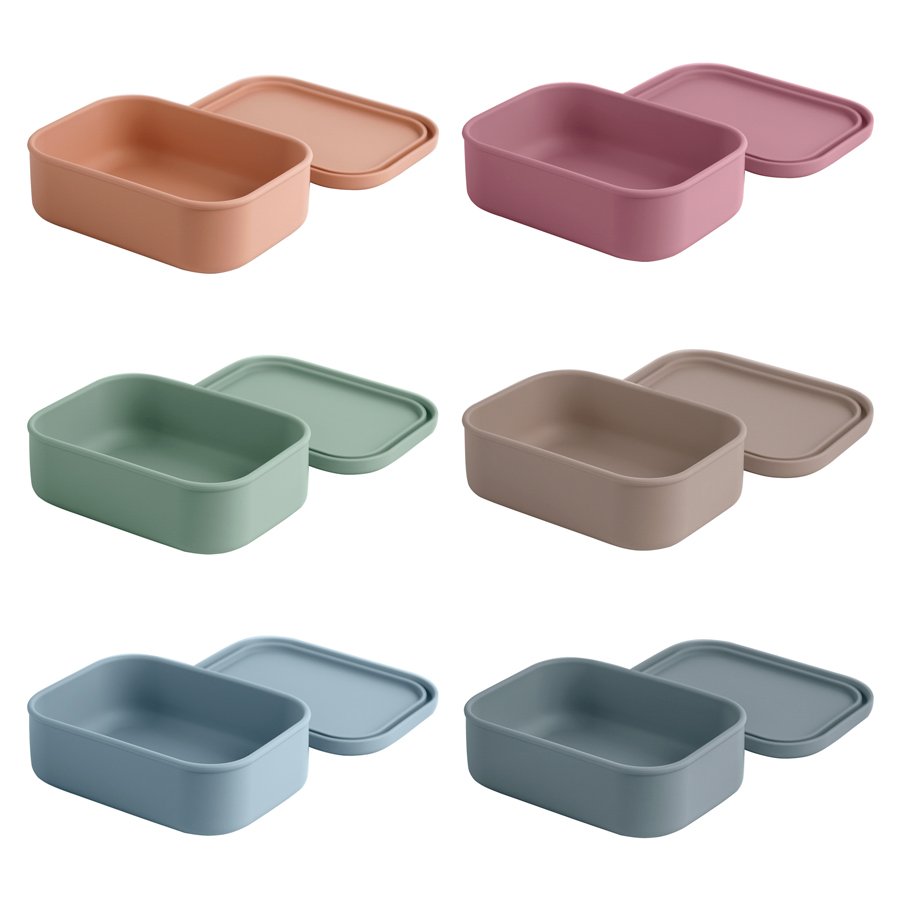 Custom Your logo Silicone Food Storage Containers 800ML Bento Lunch Box Silicone Containers with Lids Freezer Containers