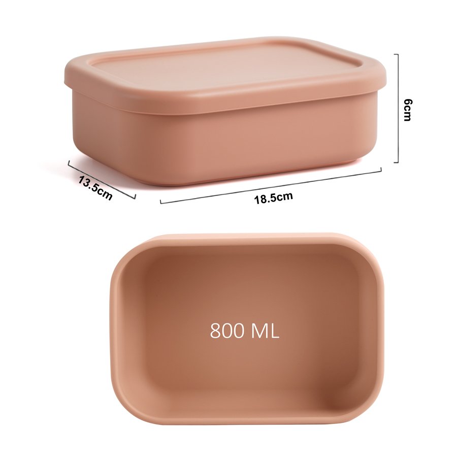 Custom Your logo Silicone Food Storage Containers 800ML Bento Lunch Box Silicone Containers with Lids Freezer Containers