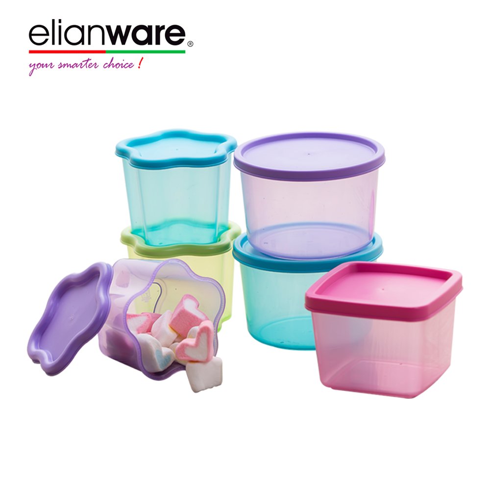Elianware 4 In 1 Pack Bundle Midget Sugar Sauce Baby Food Multipurpose Mini Canister Baby Food Storage Container Jelly Mold