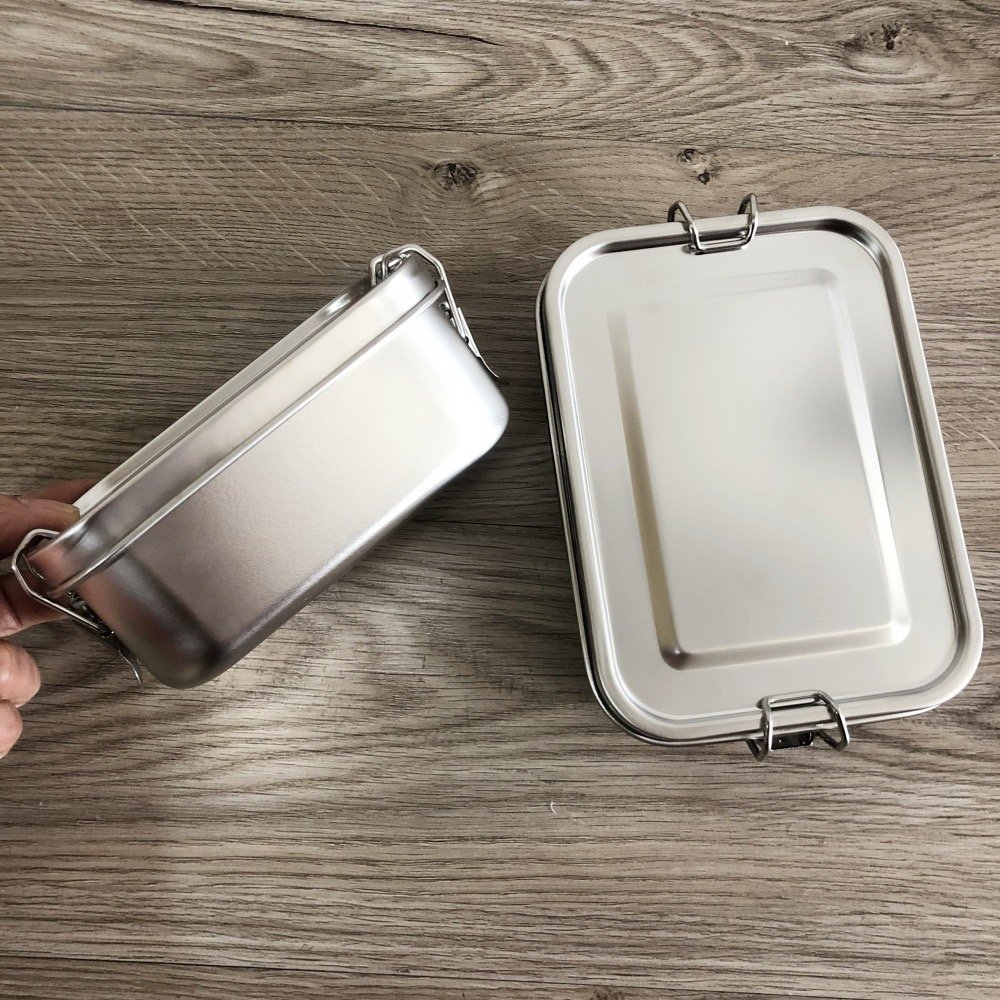 Modern Rectangle 304 Stainless Steel Lunch Boxes Steel Lid Clip 550ML/850ML/1400ML/2400ML Capacity Food Storage Container