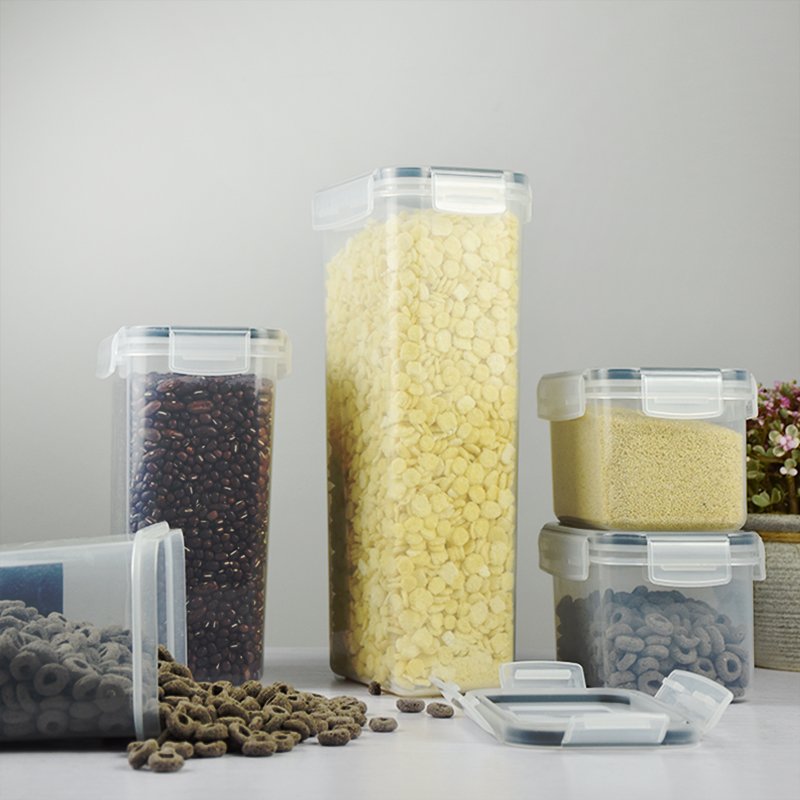 24 Pack Hot Selling Plastic Food Grade Airtight Dry Cereal Food Storage Containers Set for Sugar Flour Baking