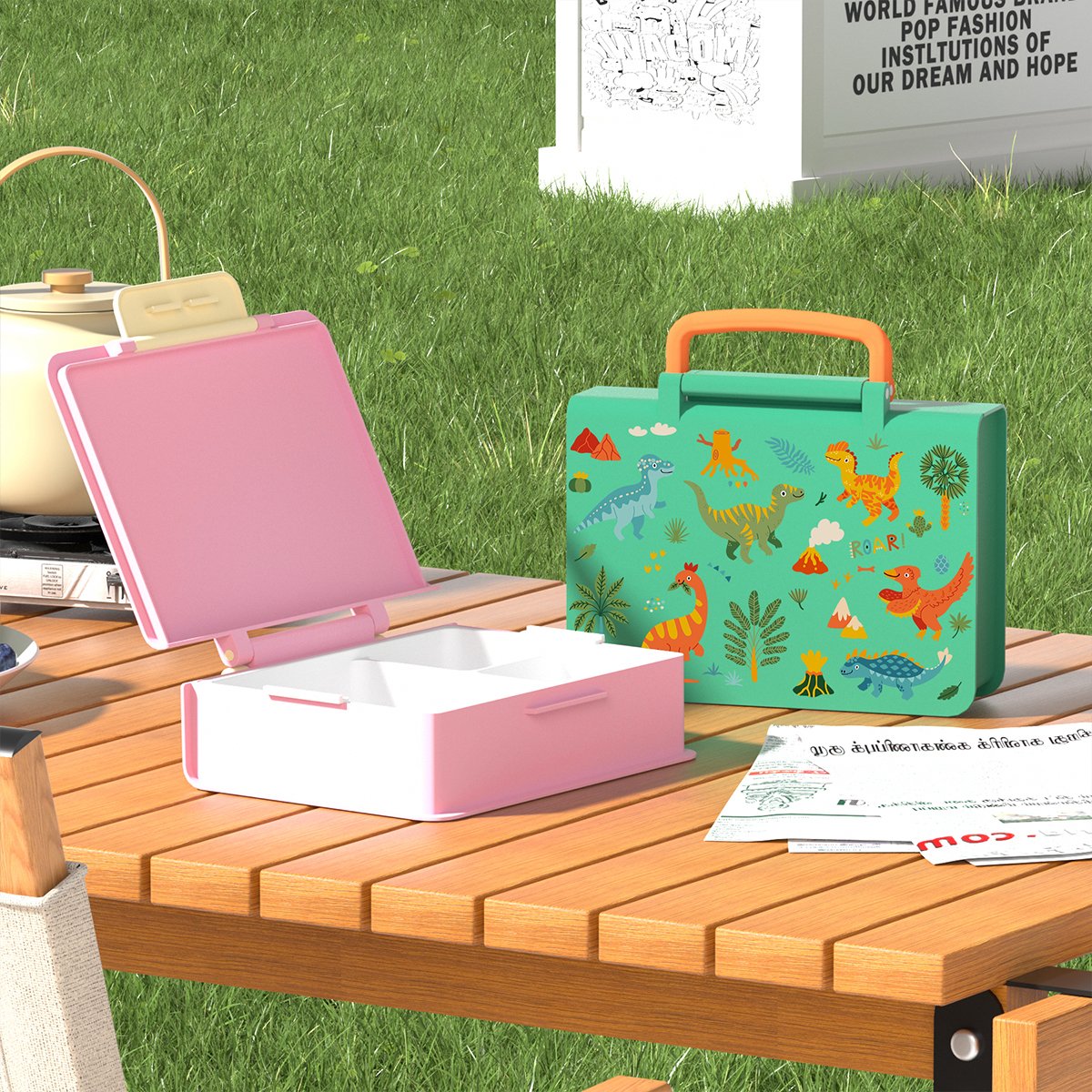 New Arrival Art Design Lunch Box For Daycare Non Toxic Kids Food Containers Plastic Bento Box Child Food Container