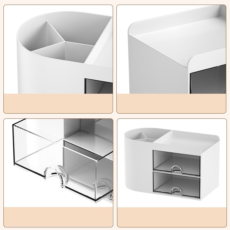 Wholesale Cosmetic Container Desktop Pen Holder Plastic Sundries Organizer Lipstick Drawer Storage Box