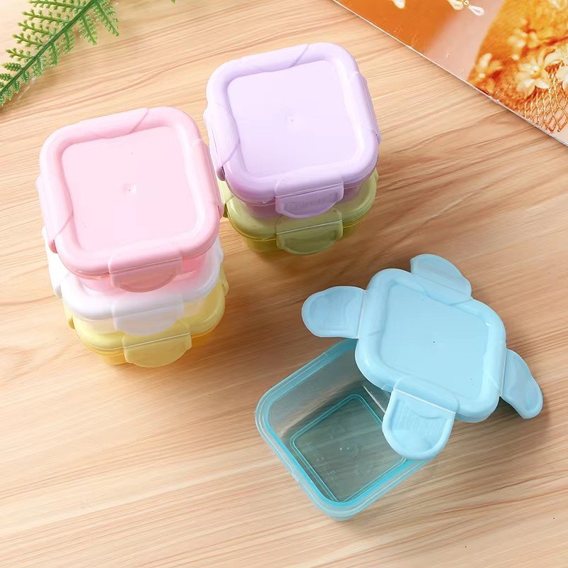60ml Portable Baby Food Storage Freezer Containers Jam Dispenser Box Lunch Tableware Thickened Mini Food-grade Sealed Fresh Box