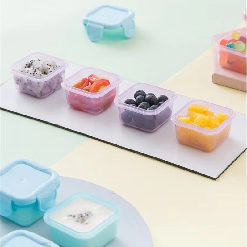 60ml Portable Baby Food Storage Freezer Containers Jam Dispenser Box Lunch Tableware Thickened Mini Food-grade Sealed Fresh Box