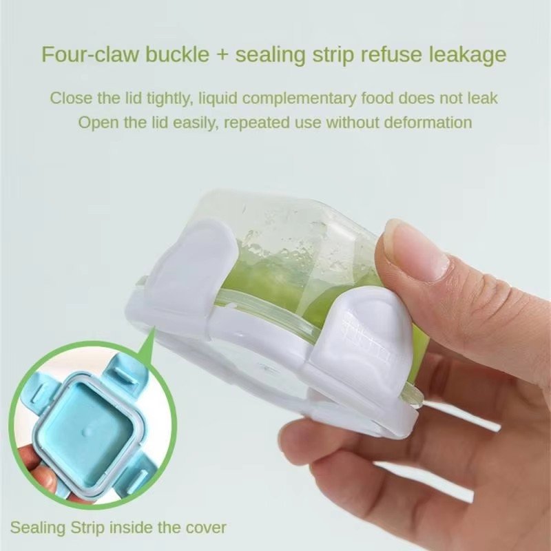 60ml Portable Baby Food Storage Freezer Containers Jam Dispenser Box Lunch Tableware Thickened Mini Food-grade Sealed Fresh Box