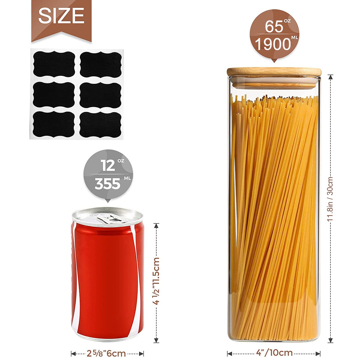 Bamboo Lid Square Easy Snap Canisters Kitchen Storage Storage Plastic Containers For Cereals Pet Food