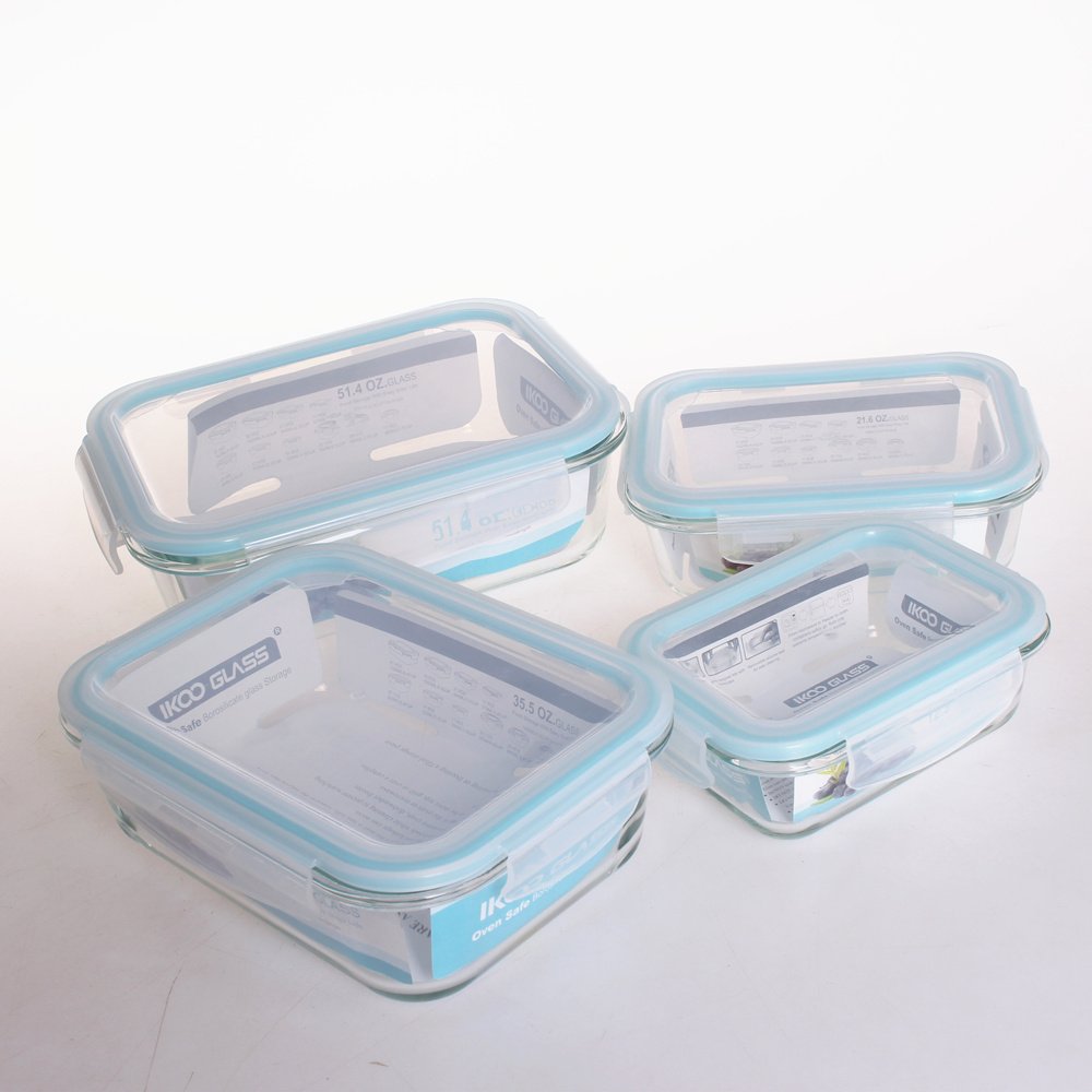 Glass Food Container With Pp Lid/ Glass Food Container With Pp Food Container Lid