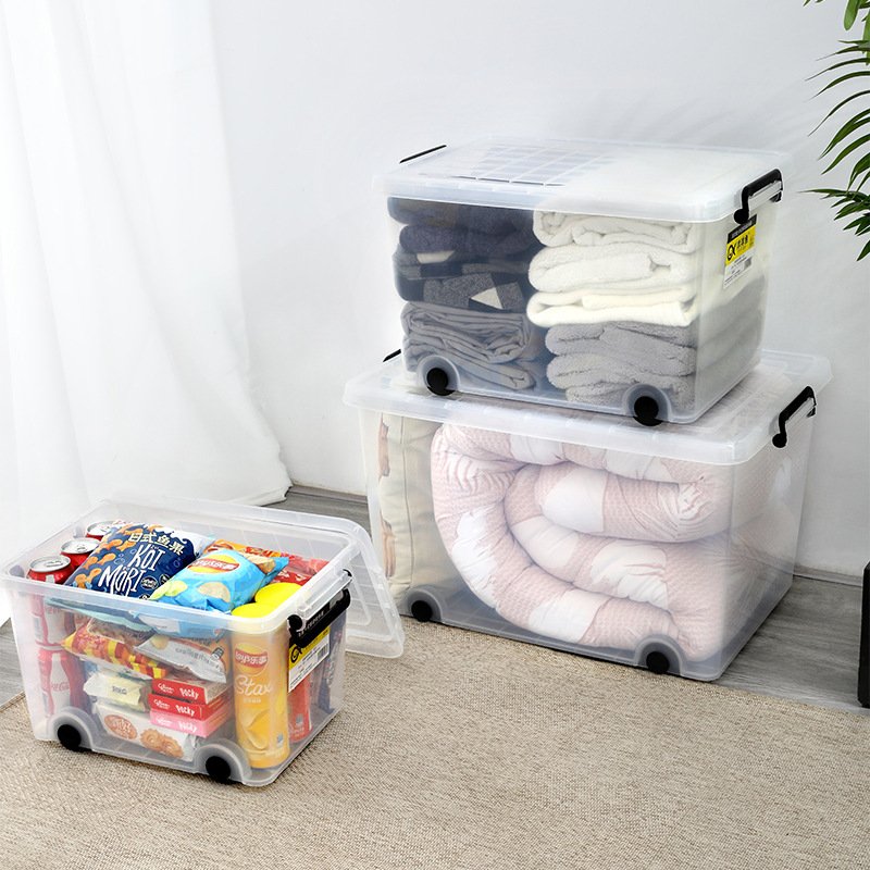 Chenyi High Quality Plastic Stackable Solid Storage Box For Toys Clothes Clear Large Capacity Storage Box With Wheels
