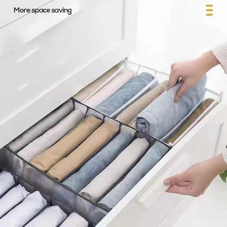 DS3943 Wardrobe Bra Organizer Foldable Bra Underwear Drawer Organizer Divider Bins for Socks Ties Bras Underwear Storage Box