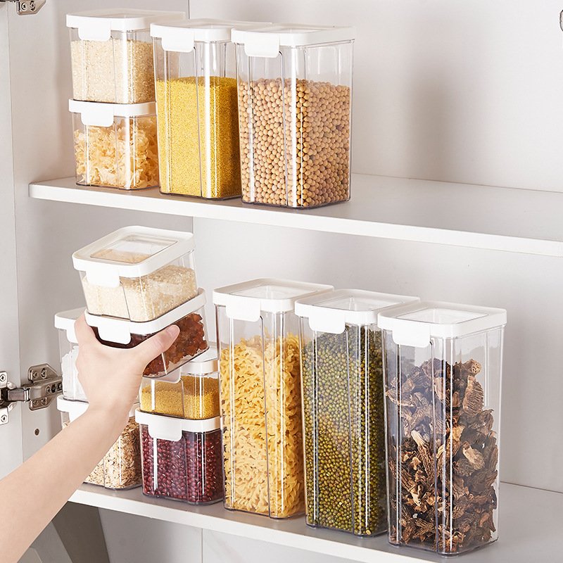 Food grade kitchen transparent sealed tank household multi-grain fresh-keeping box moisture proof storage box