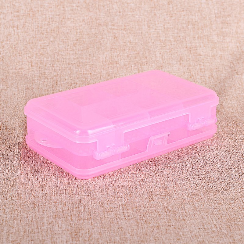 Foldable 2 side 10 grid medicine box plastic transparent storage box jewelry toy organizer for student