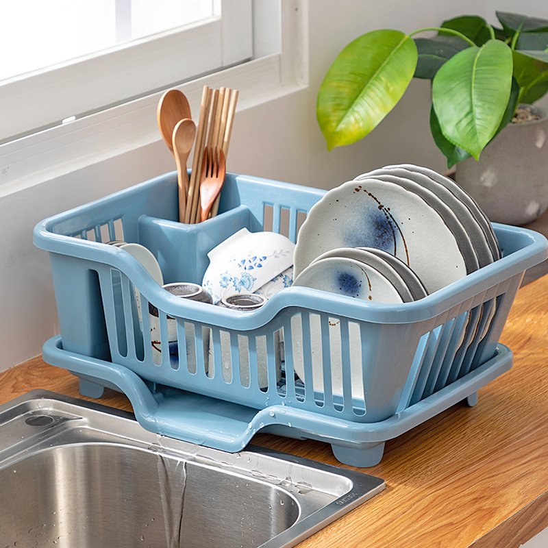 Home kitchen Accessories Plastic Dish Drying Rack For Kitchen Counter Top With Tray Water Filter Rack Dish Drainer