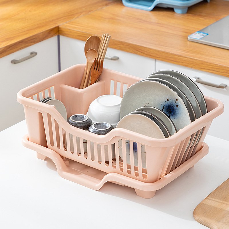 Home kitchen Accessories Plastic Dish Drying Rack For Kitchen Counter Top With Tray Water Filter Rack Dish Drainer