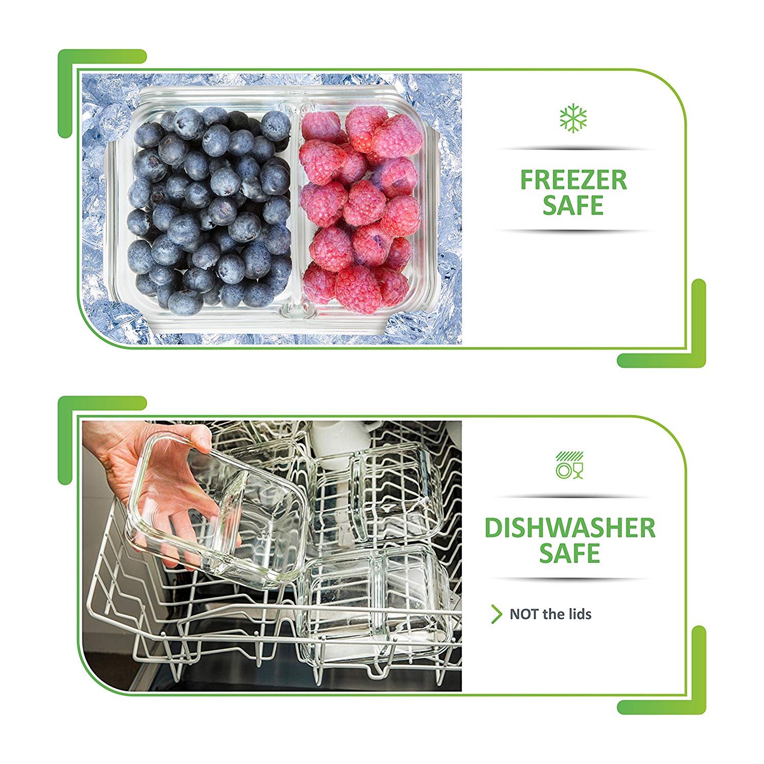 Chinese Style Glass Bento Lunch Box with Compartment Microwave Travel Friendly Kids Student Meal Prep Food Containers Office Use