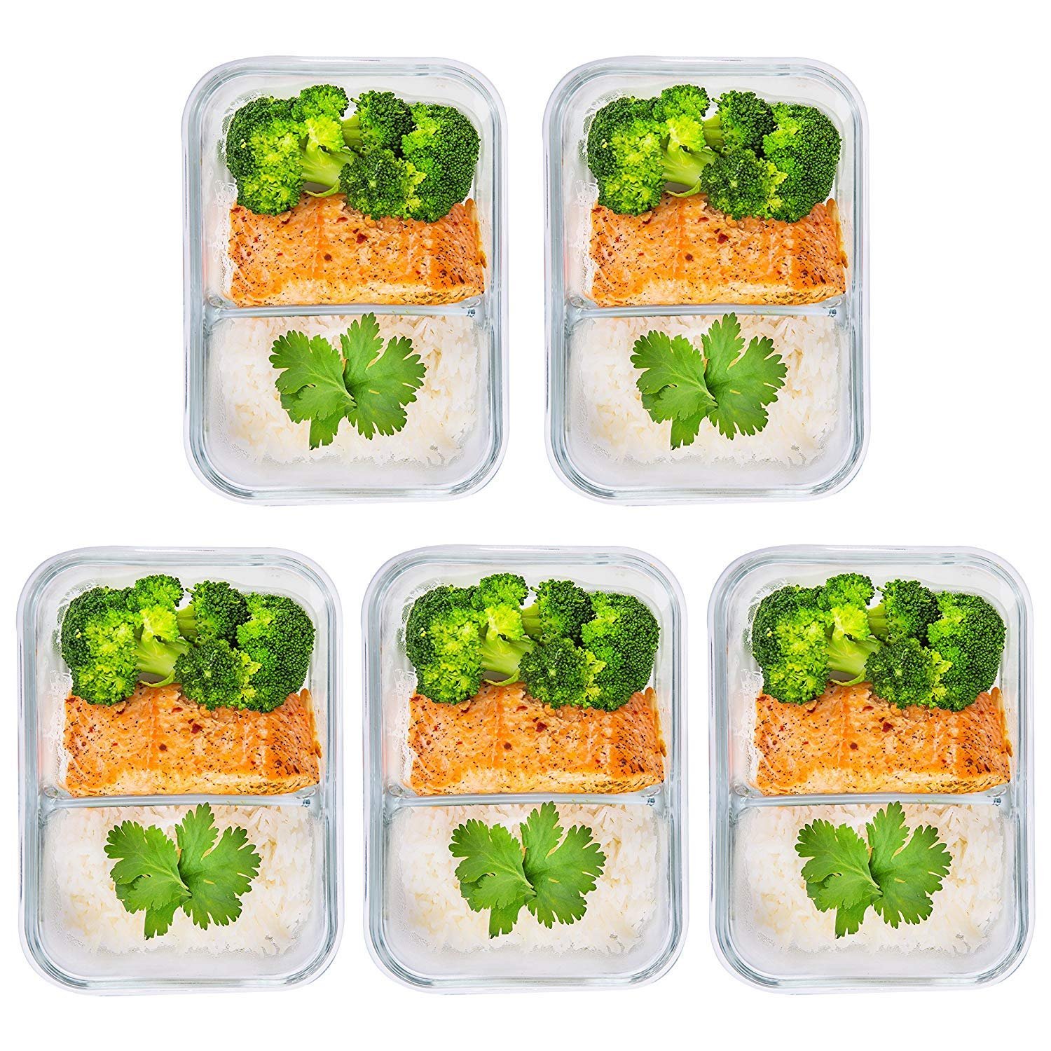 Chinese Style Glass Bento Lunch Box with Compartment Microwave Travel Friendly Kids Student Meal Prep Food Containers Office Use