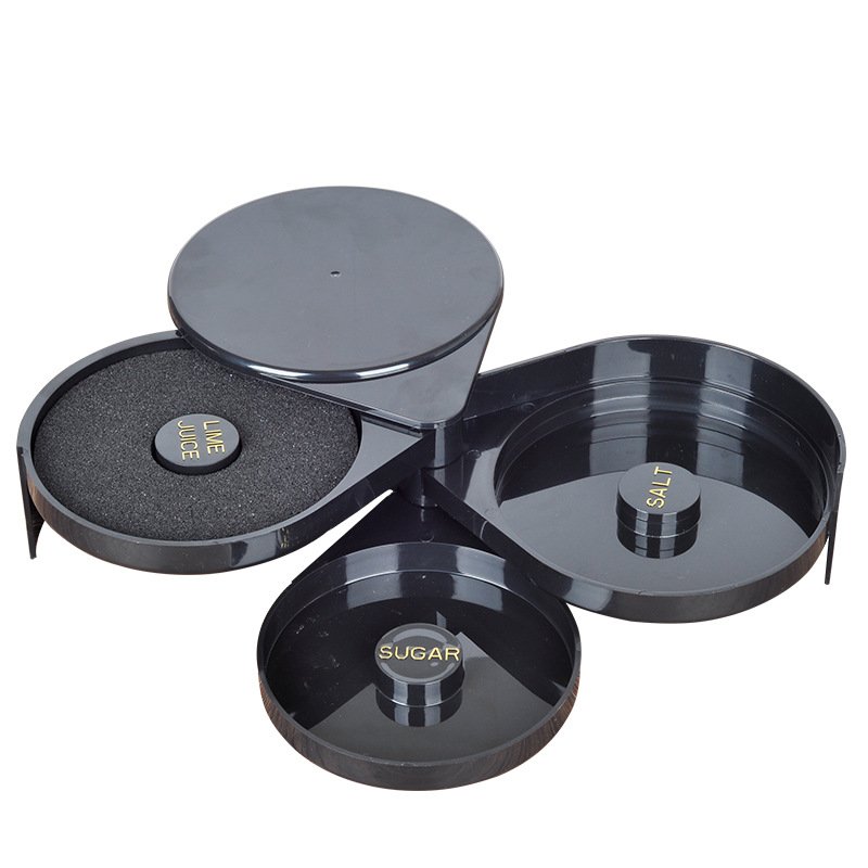 3 Tier Bar Juice Cocktail Seasoning Box Rimmers Bartender Tool Jewelry Storage Box Sugar Salt Rimmer for Bar Party