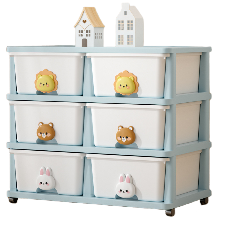 Kids Furniture Plastic Kids Toy Storage Children Cabinet Toys Book Shelf Large capacity storage compartment for children's toys