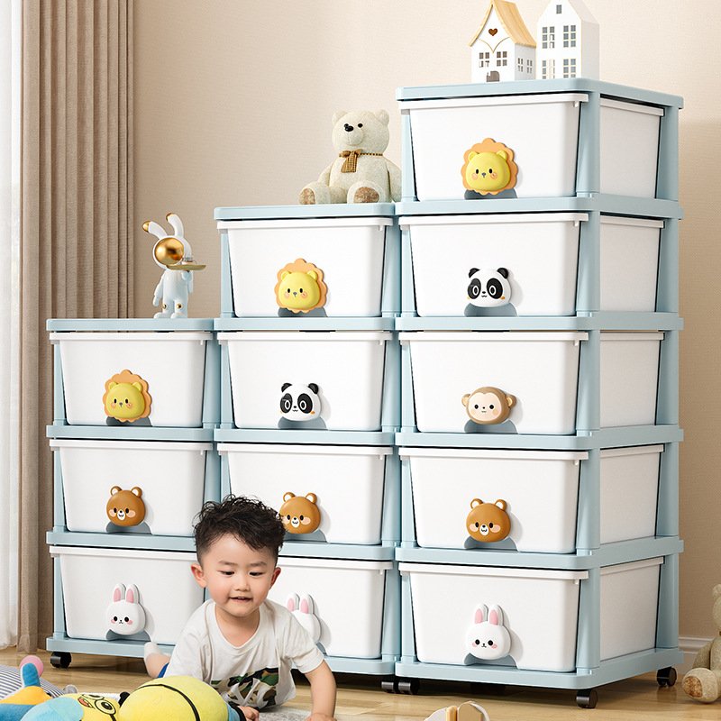 Kids Furniture Plastic Kids Toy Storage Children Cabinet Toys Book Shelf Large capacity storage compartment for children's toys