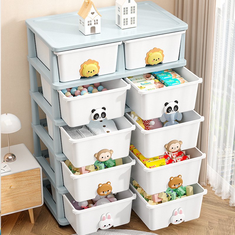 Kids Furniture Plastic Kids Toy Storage Children Cabinet Toys Book Shelf Large capacity storage compartment for children's toys