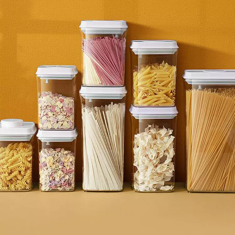 Plastic Kitchen Perfect Innovation Bpa Free Stackable Pop Up Airtight Cereal Food Storage Container Set