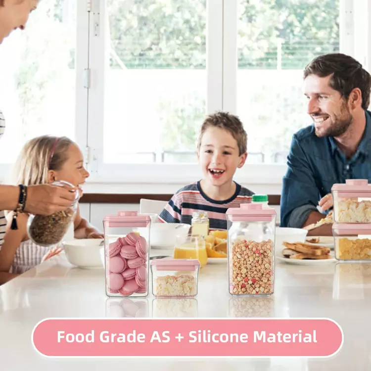 Plastic Kitchen Perfect Innovation Bpa Free Stackable Pop Up Airtight Cereal Food Storage Container Set