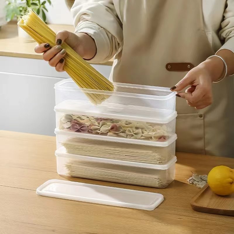 Kitchen Noodle Spaghetti Container Household Cereal Preservation Storage Box with Cover