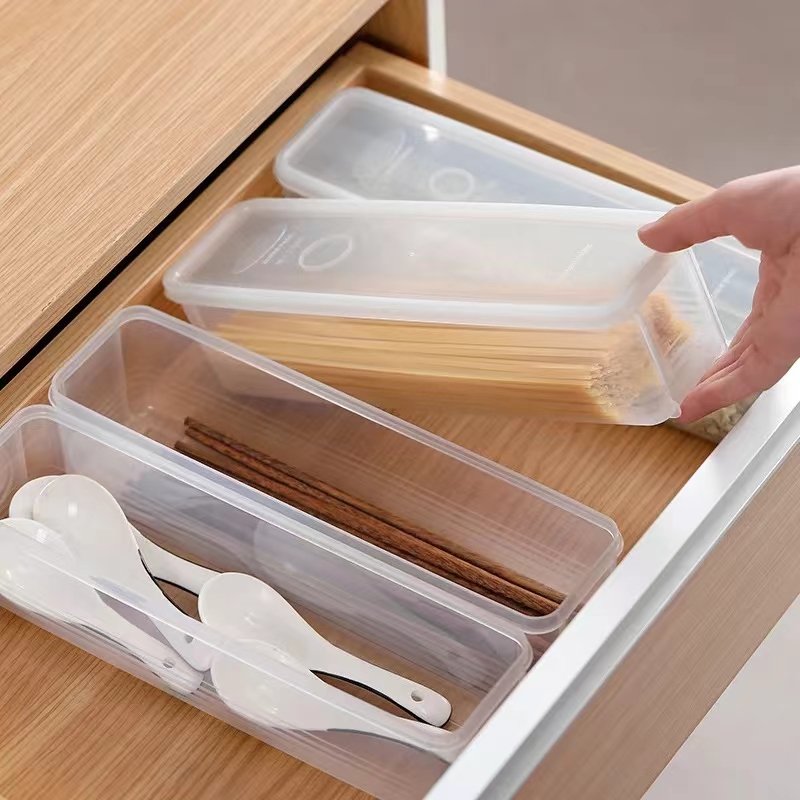 Kitchen Noodle Spaghetti Container Household Cereal Preservation Storage Box with Cover