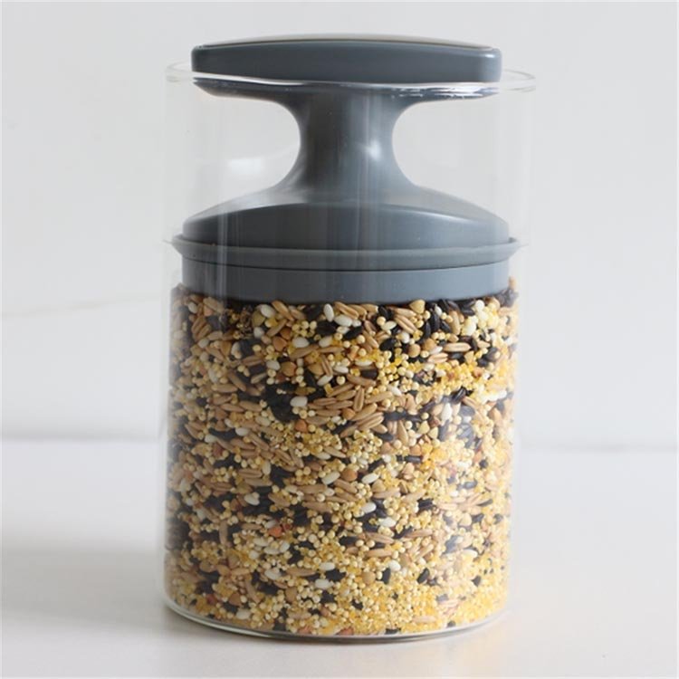 2021 new design middle glass jar food storage