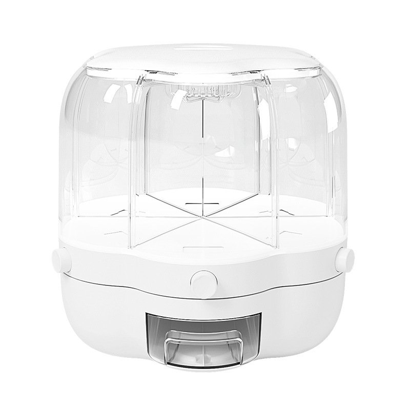 DS1825 Sealed Cereal Separate Bucket Dry Food Container Rice Storage Tank Storage Box 6-Grid Rotating Grid Grain Rice Dispenser