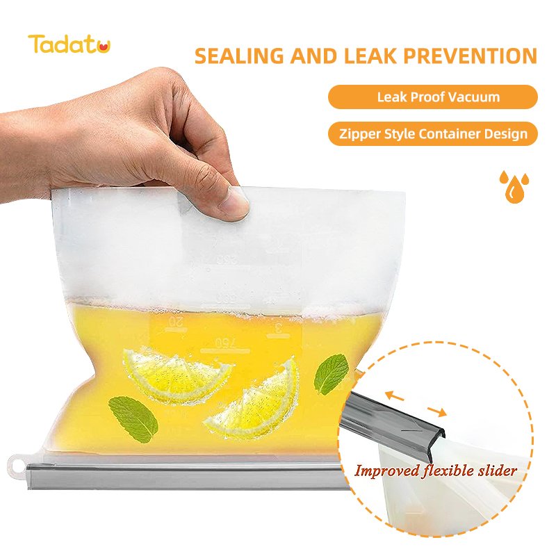 Platinum Silicone Reusable Breastmilk Sandwich Zipper Bag Fresh Food Freezer Bag Silicone Food Storage Bag