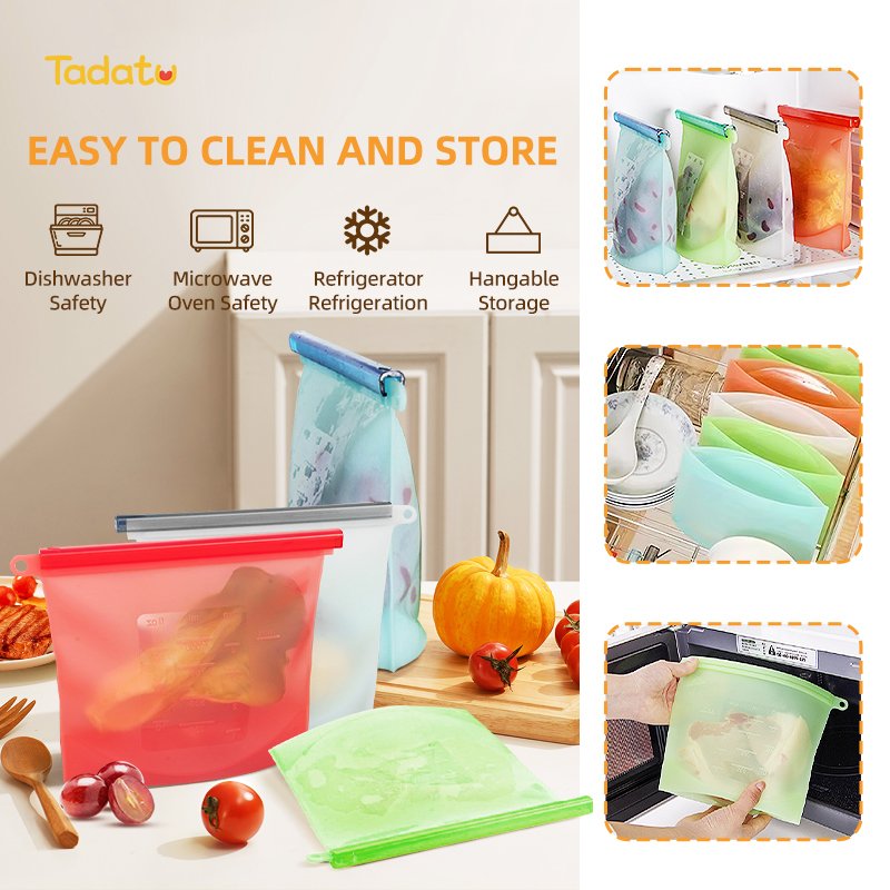 Platinum Silicone Reusable Breastmilk Sandwich Zipper Bag Fresh Food Freezer Bag Silicone Food Storage Bag