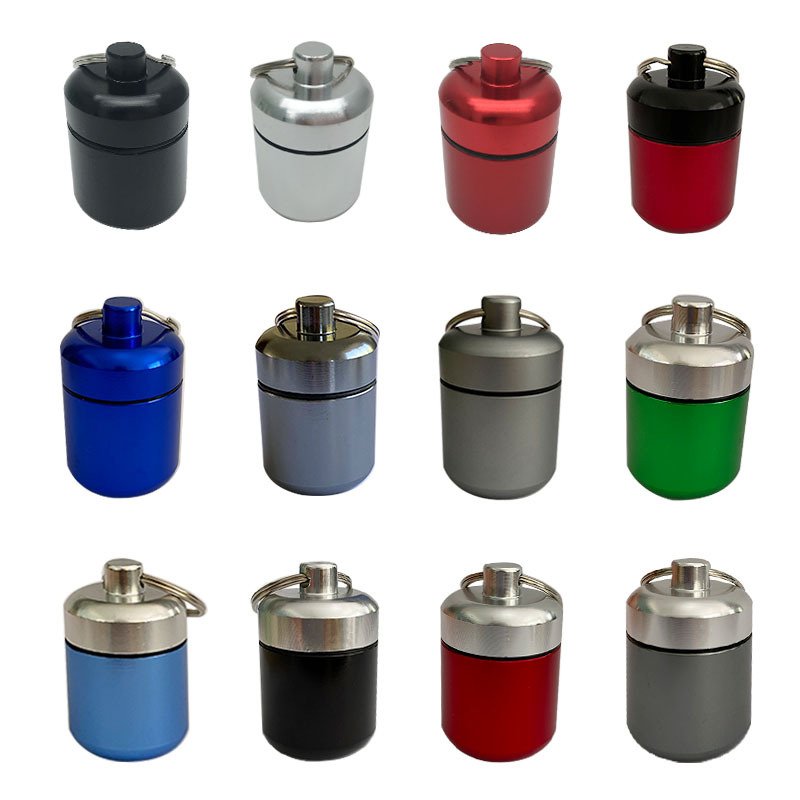 2024 WN Waterproof Durable Aluminum Mini Pill Box Classic Design Medicine Container Keychain for Kitchen Use & Food Storage