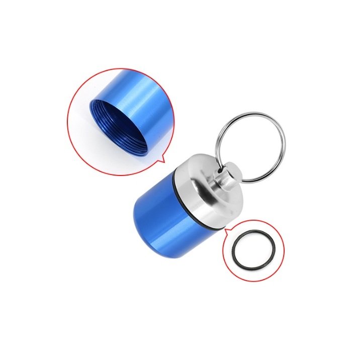 2024 WN Waterproof Durable Aluminum Mini Pill Box Classic Design Medicine Container Keychain for Kitchen Use & Food Storage