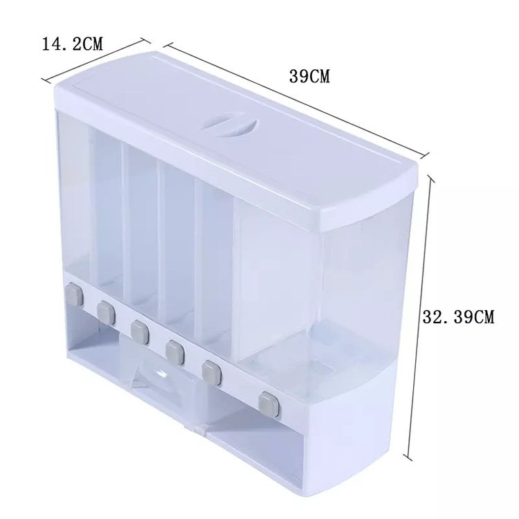 10L Kitchen Food Storage Box Plastic cereal Dispenser Storage Box Compartment Sealed Food Grain Rice Container