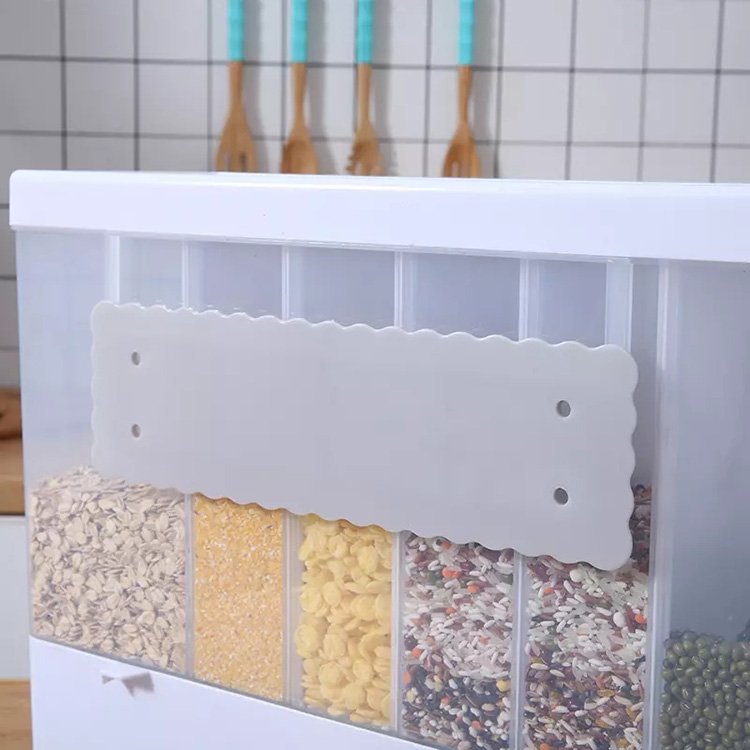 10L Kitchen Food Storage Box Plastic cereal Dispenser Storage Box Compartment Sealed Food Grain Rice Container
