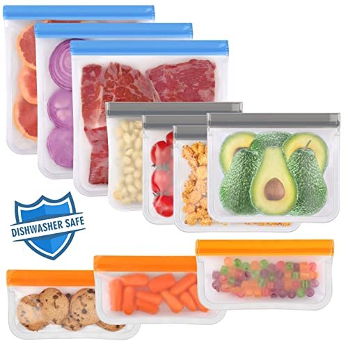 PEVA BPA Free Silicone Food Bag Freezer Reusable Leakproof Meat Fruit Snacks Vegetable Storage Bag Refrigerator Safe
