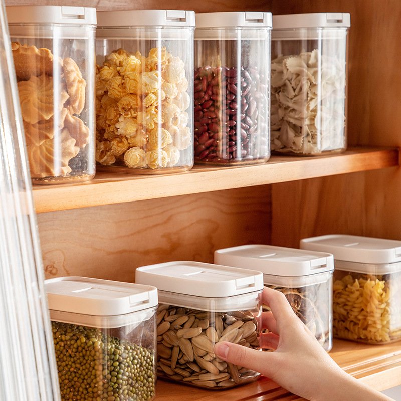 Odyhome DS237 New Product Kitchen Cereal Grain Rice Candy Plastic Dry Food Storage Bins Container Box with Sealed Lid