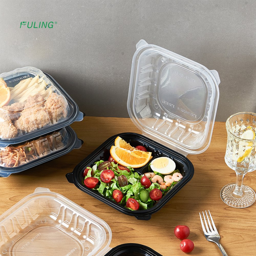 FULING MFPP Plastic Food Storage To Go Containers With Lids Disposable Food Prep Containers