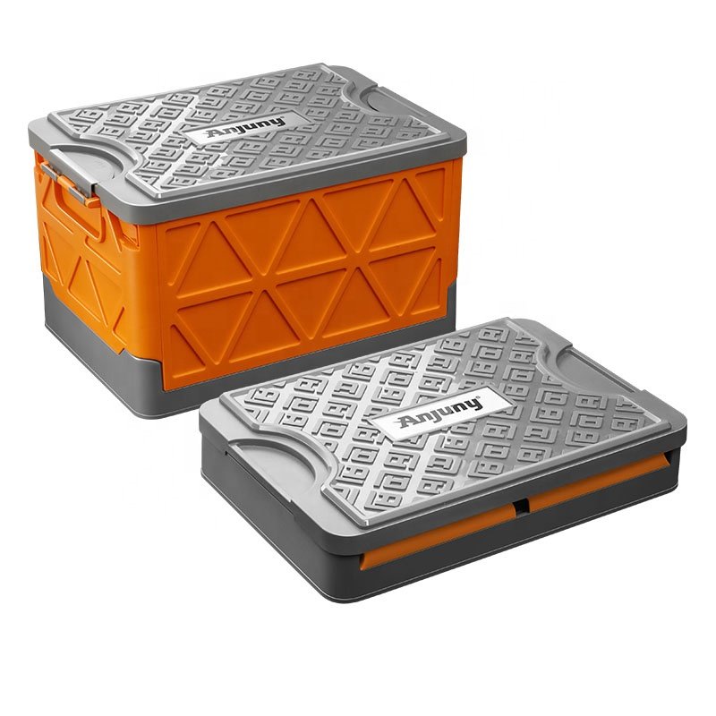 Anjuny Household Collapsible Clothes Box Foldable Plastic Storage Box for Organized Camping