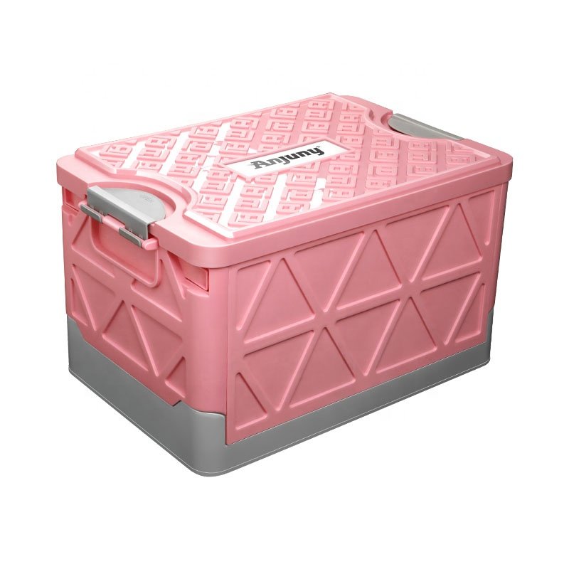 Anjuny Household Collapsible Clothes Box Foldable Plastic Storage Box for Organized Camping